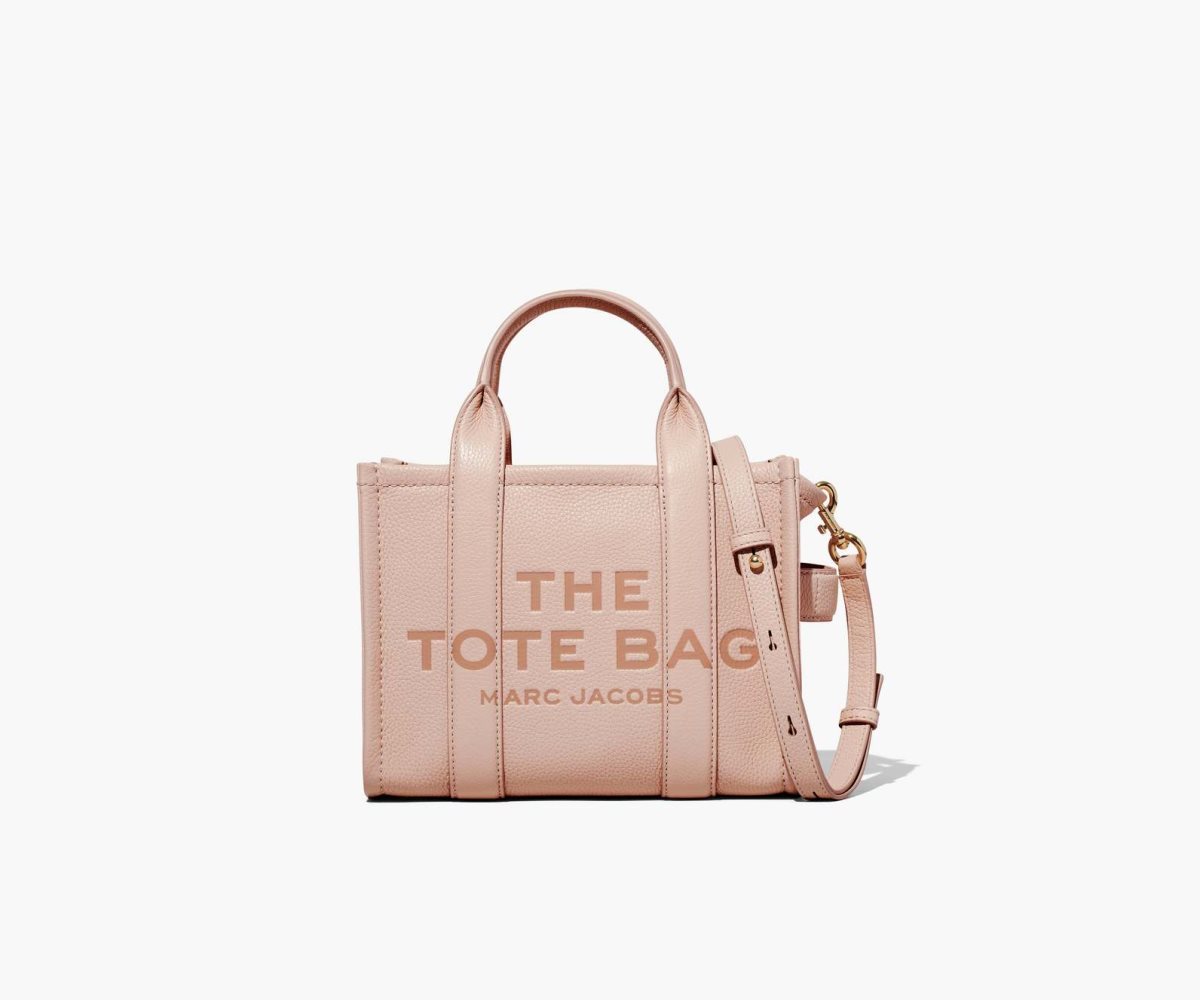Marc Jacobs Leather Mini Tote Bag Rose | 6398SEBPN