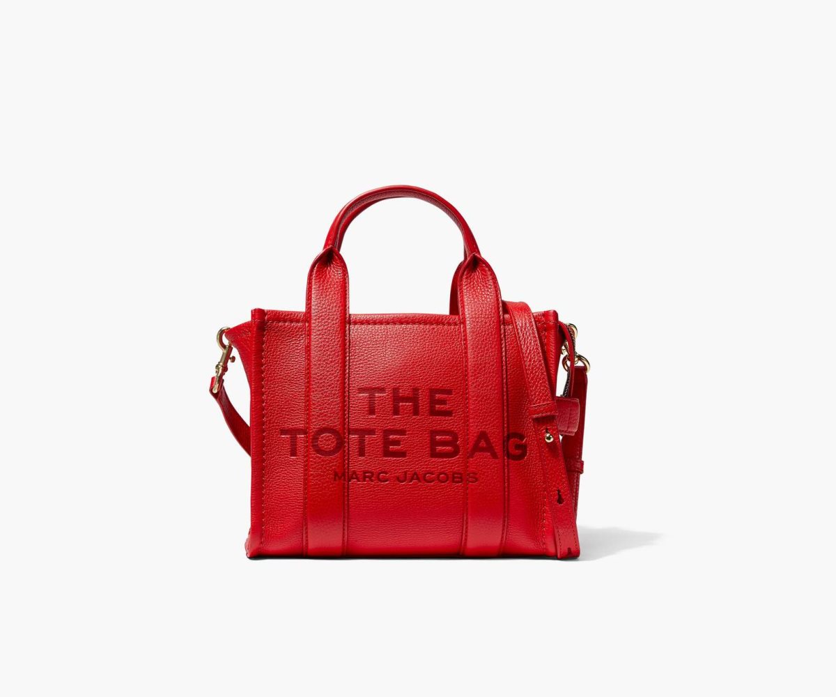 Marc Jacobs Leather Mini Tote Bag True Red | 6934GYVCL