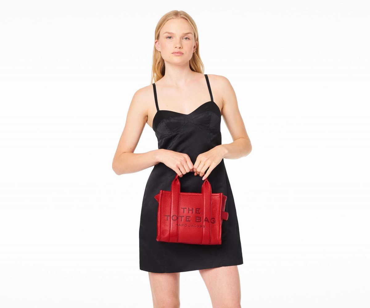 Marc Jacobs Leather Mini Tote Bag True Red | 6934GYVCL