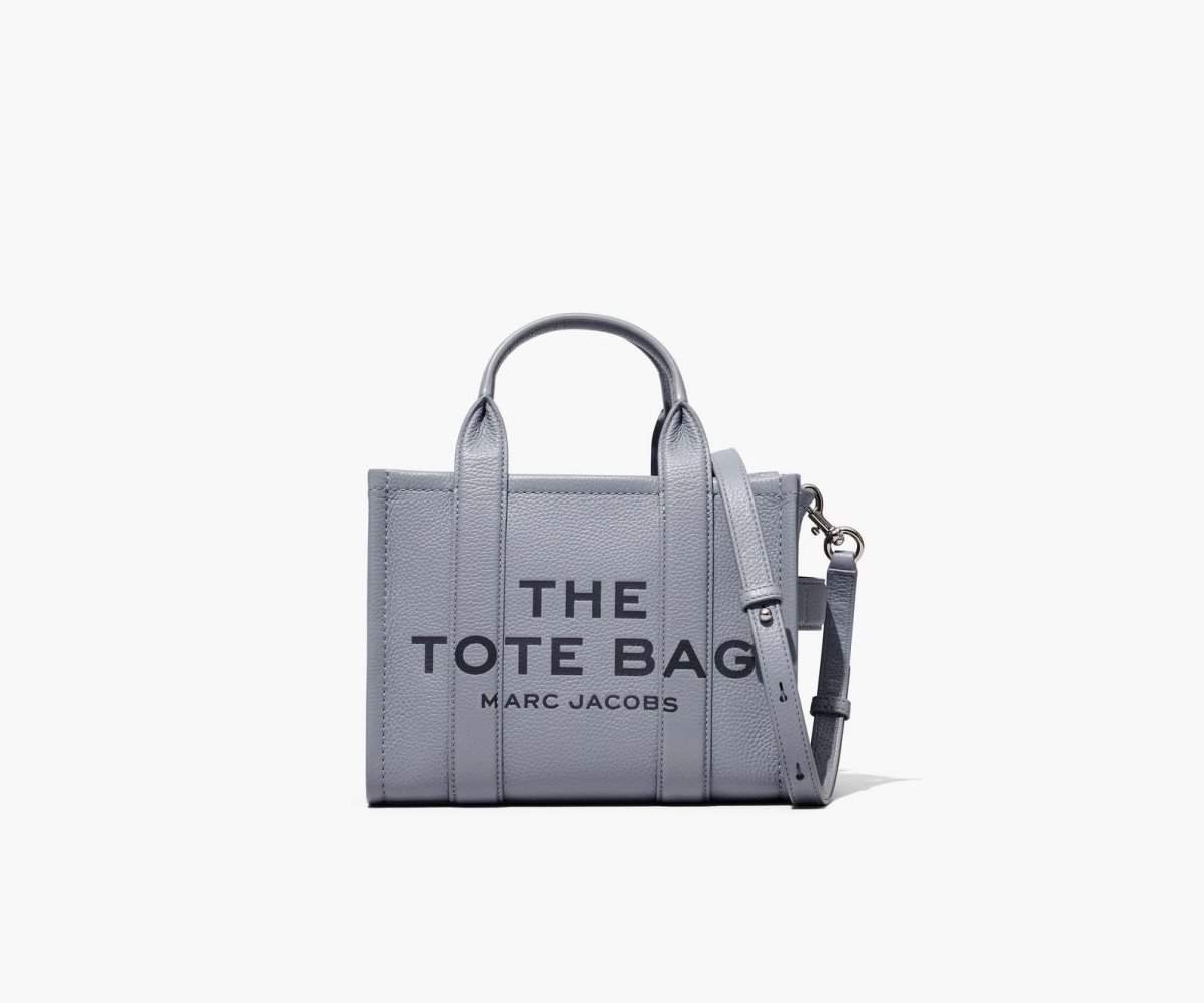 Marc Jacobs Leather Mini Tote Bag Wolf Grey | 4195VZRJB