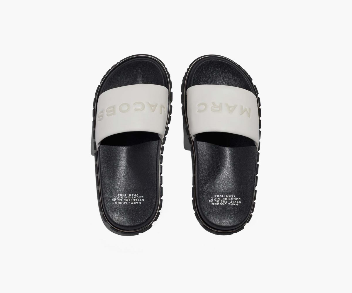 Marc Jacobs Leather Slide Cotton White | 6870XMRSQ