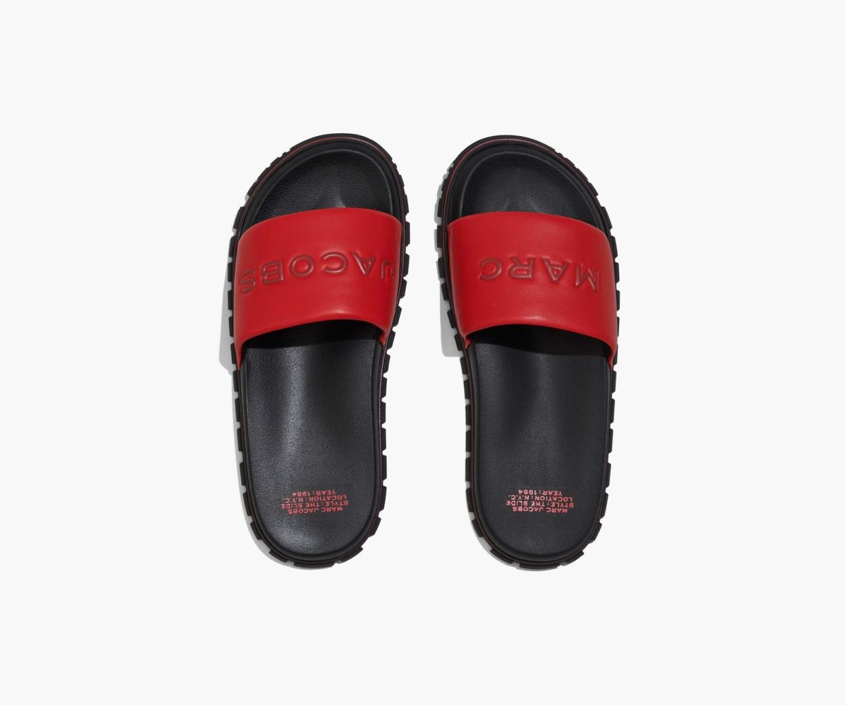 Marc Jacobs Leather Slide Red | 9172XYGOW
