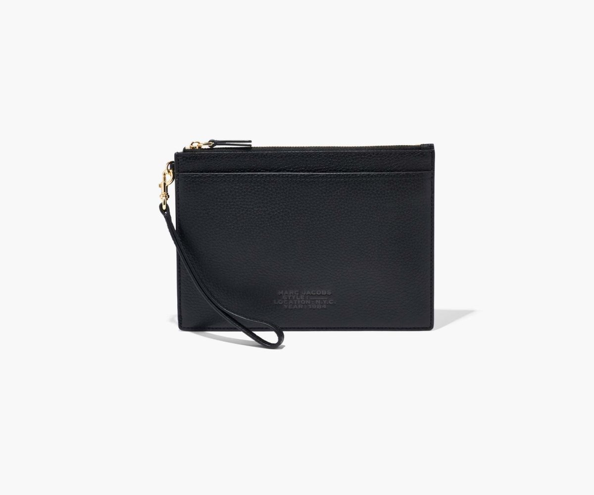 Marc Jacobs Leather Small Wristlet Black | 0267ZWOIH