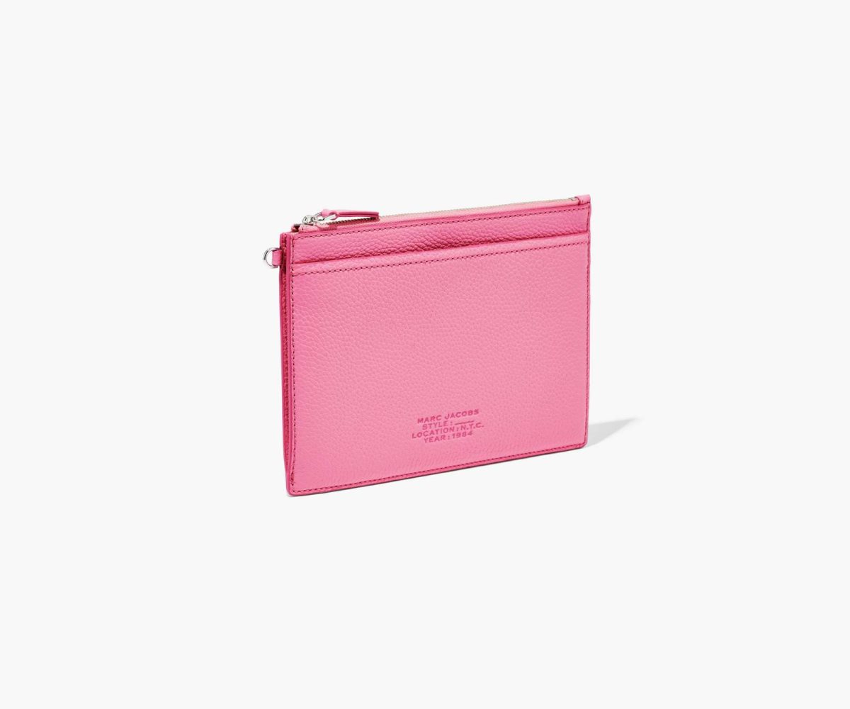 Marc Jacobs Leather Small Wristlet Candy Pink | 7849CASDF