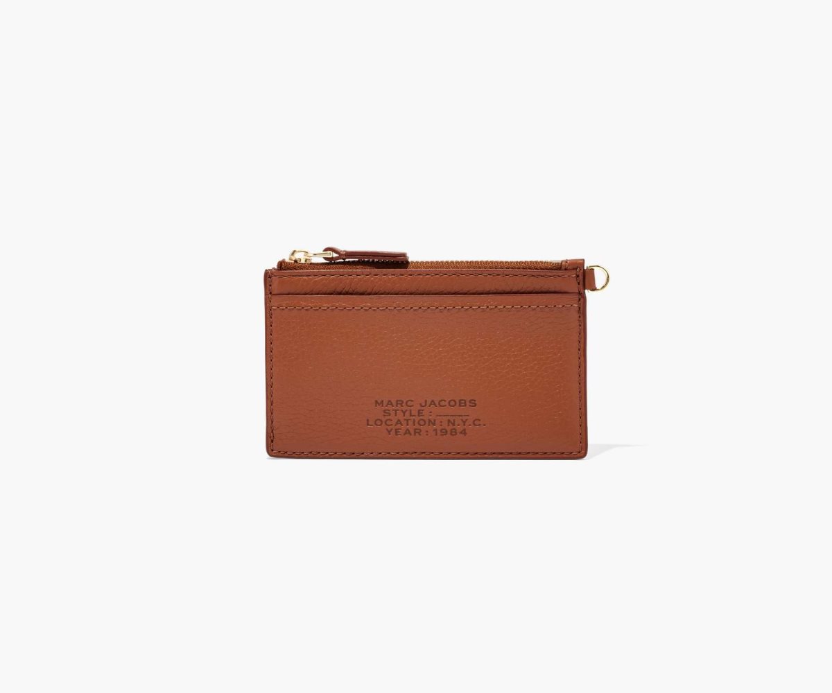 Marc Jacobs Leather Top Zip Wristlet Argan Oil | 6130SFWLT