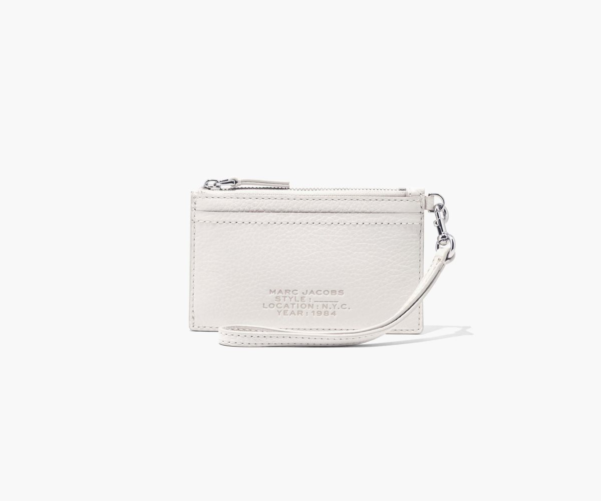 Marc Jacobs Leather Top Zip Wristlet Cotton | 0548JKYTN