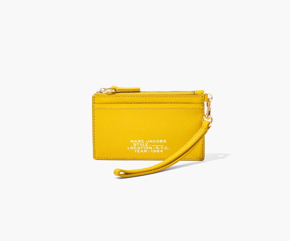 Marc Jacobs Leather Top Zip Wristlet Sun | 3876CRMDA