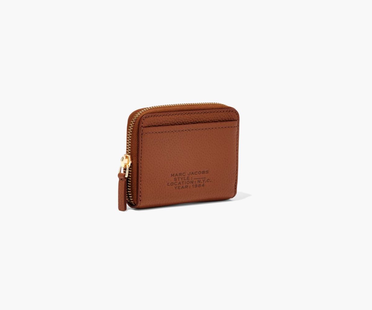 Marc Jacobs Leather Zip Around Wallet Argan Oil | 6983FCPJQ