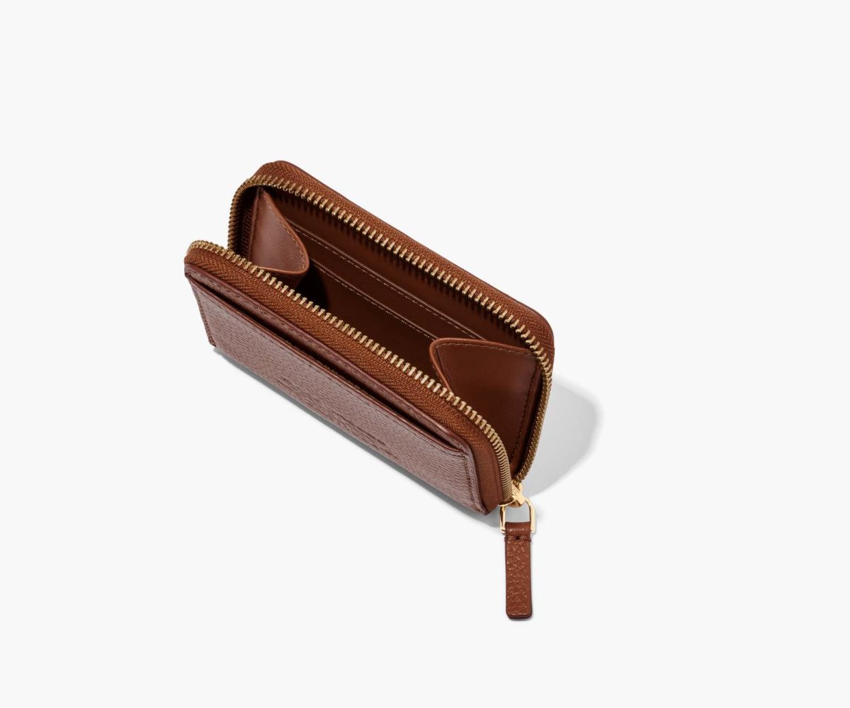 Marc Jacobs Leather Zip Around Wallet Argan Oil | 6983FCPJQ