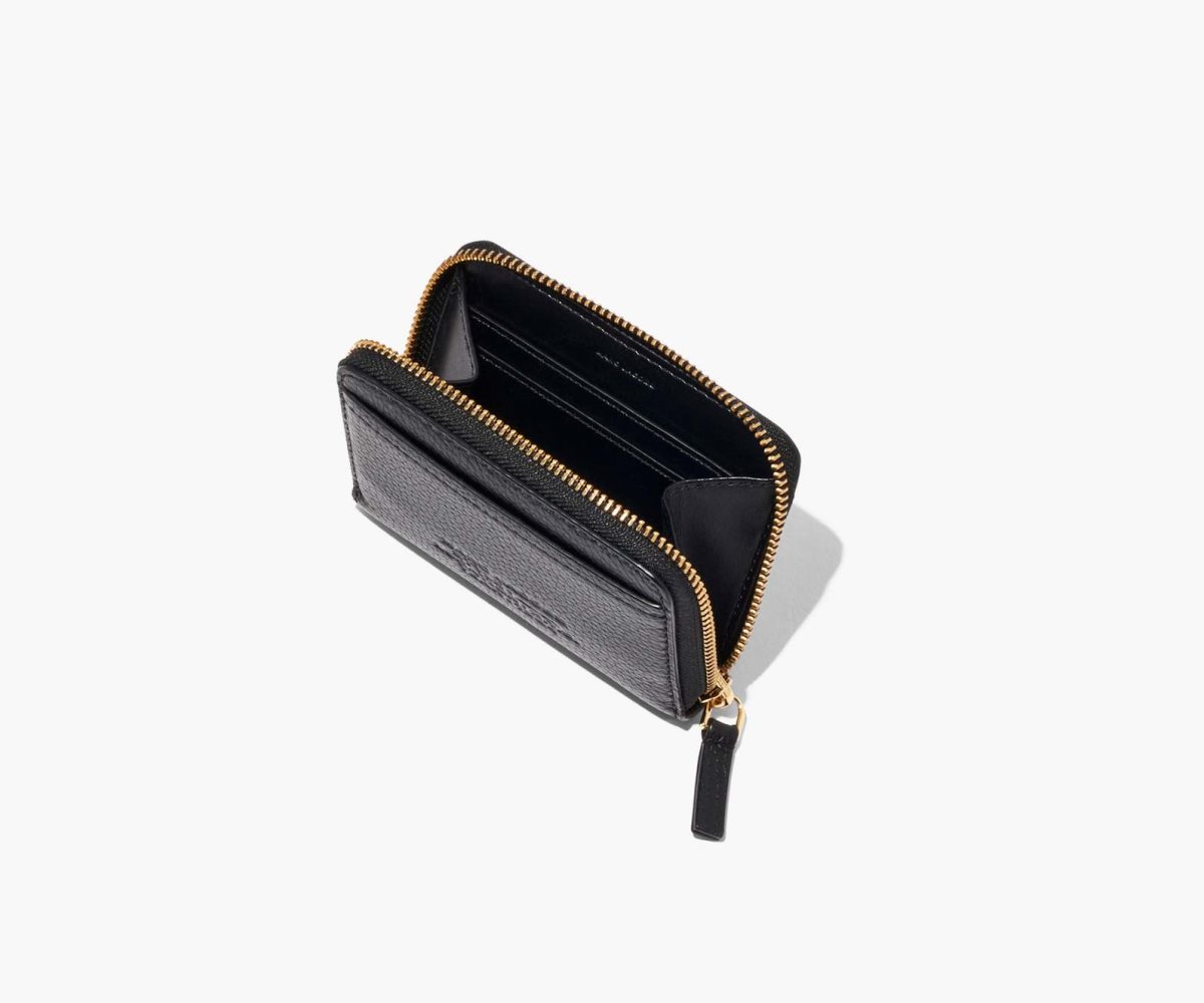Marc Jacobs Leather Zip Around Wallet Black | 4193JGOKU