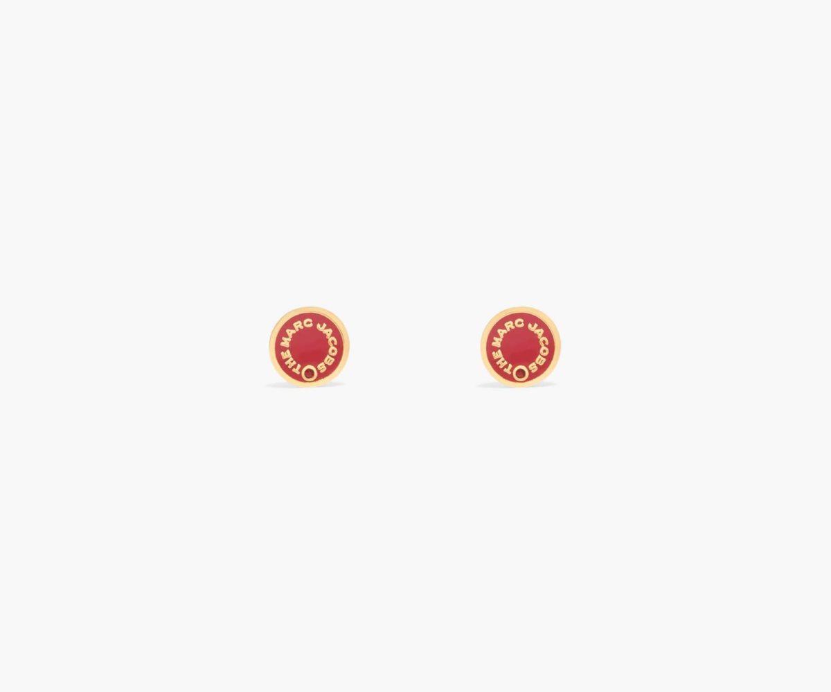 Marc Jacobs Medallion Studs True Red/Gold | 5163GXWKM