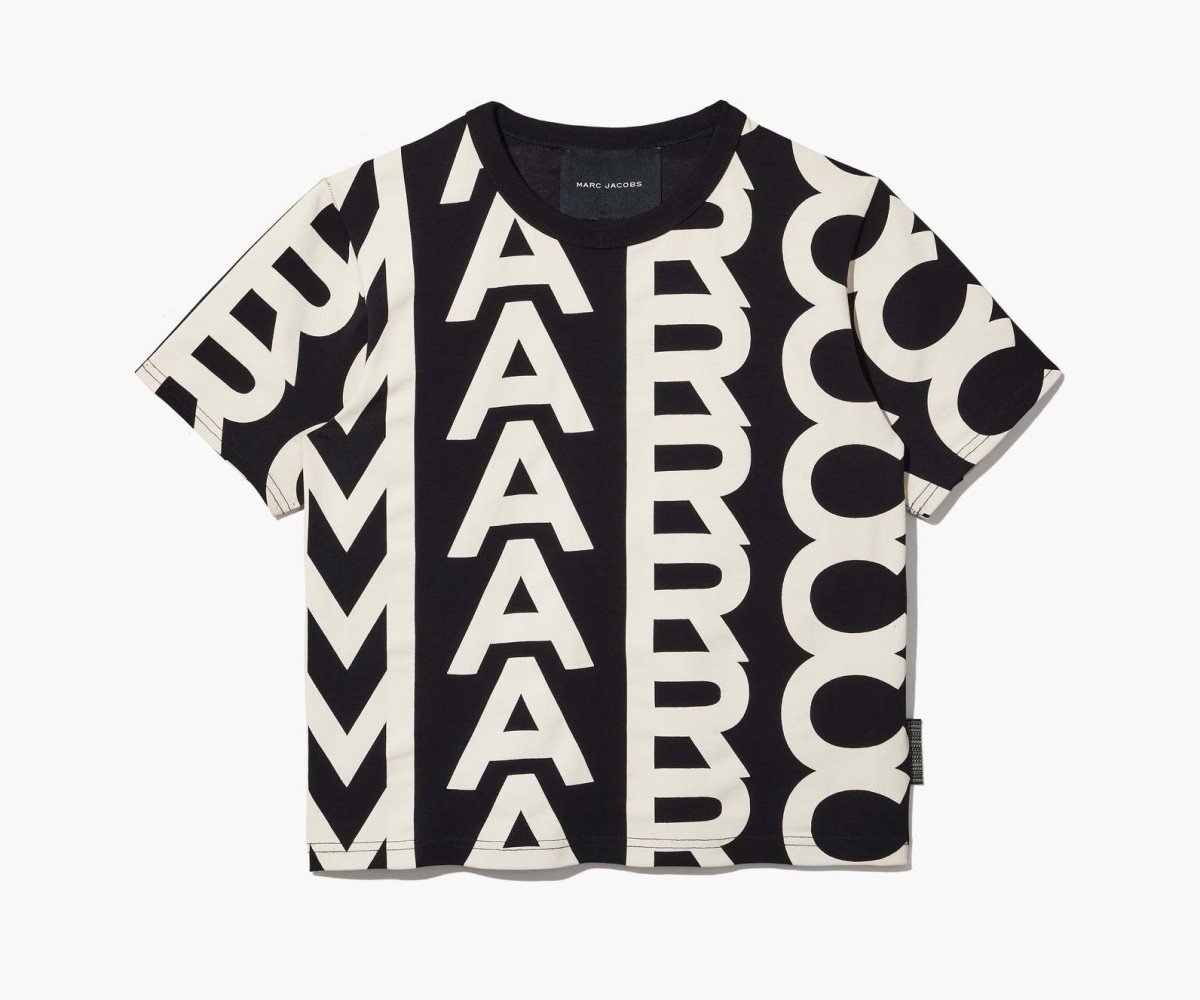 Marc Jacobs Monogram Baby Tee Black/Ivory | 5782QUROA