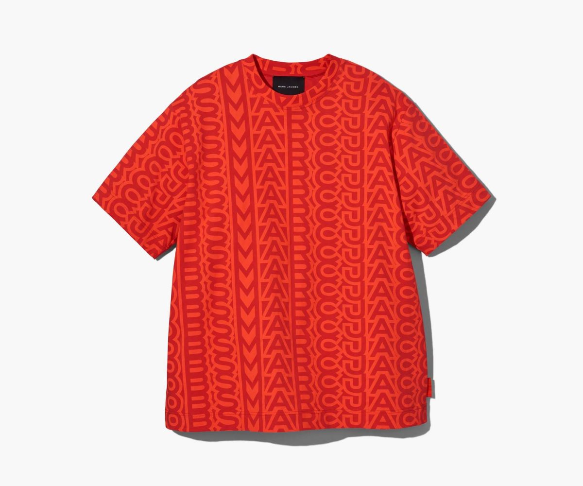 Marc Jacobs Monogram Big T-Shirt Electric Orange/True Red | 1064NSYHD
