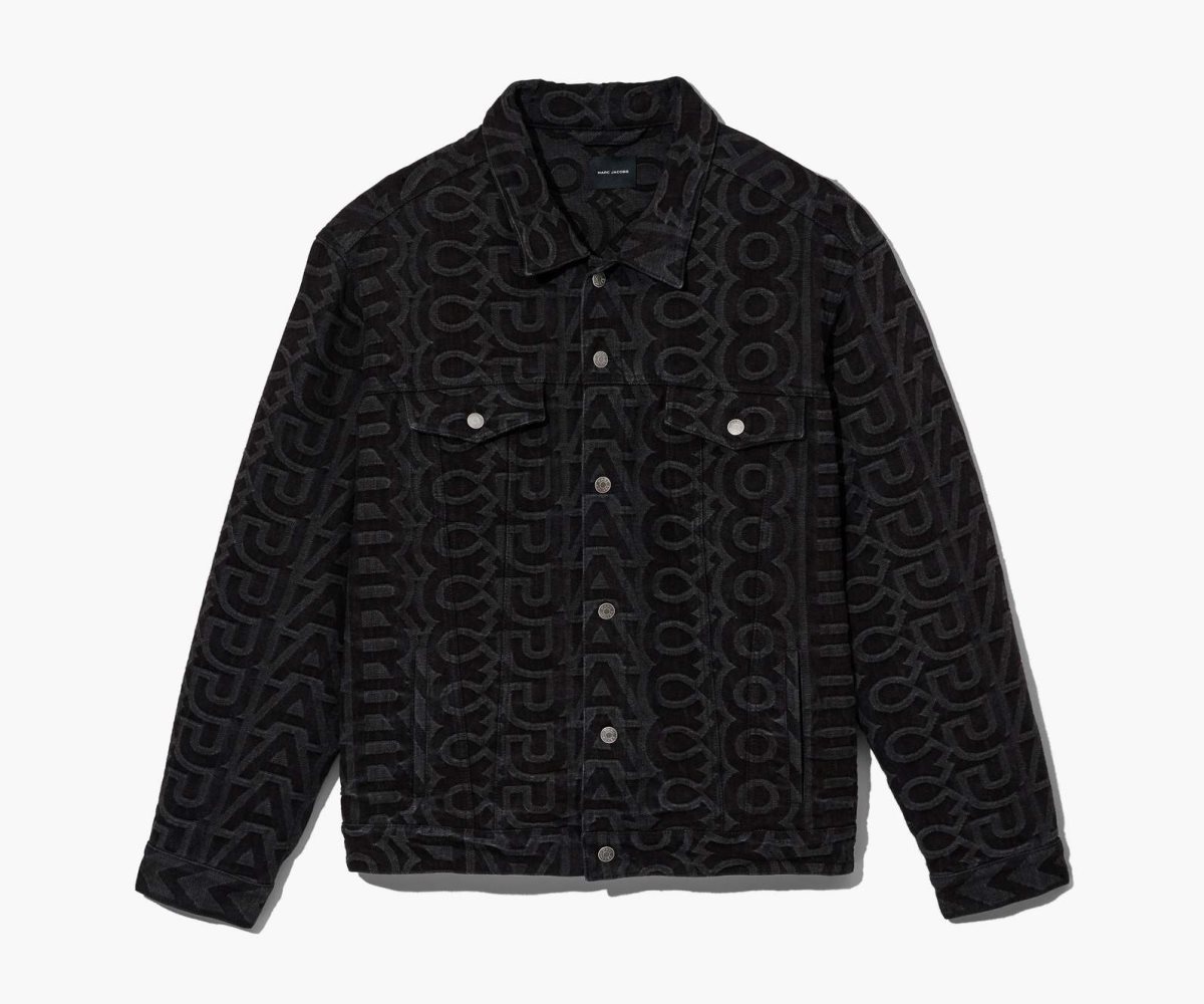 Marc Jacobs Monogram Denim Jacket Black | 2937LDQTA