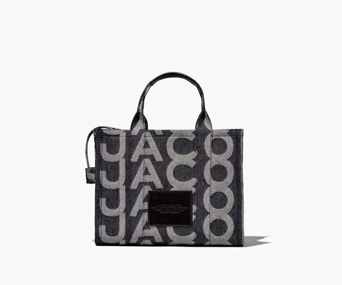 Marc Jacobs Monogram Denim Medium Tote Bag Denim Blue | 2389GREOI