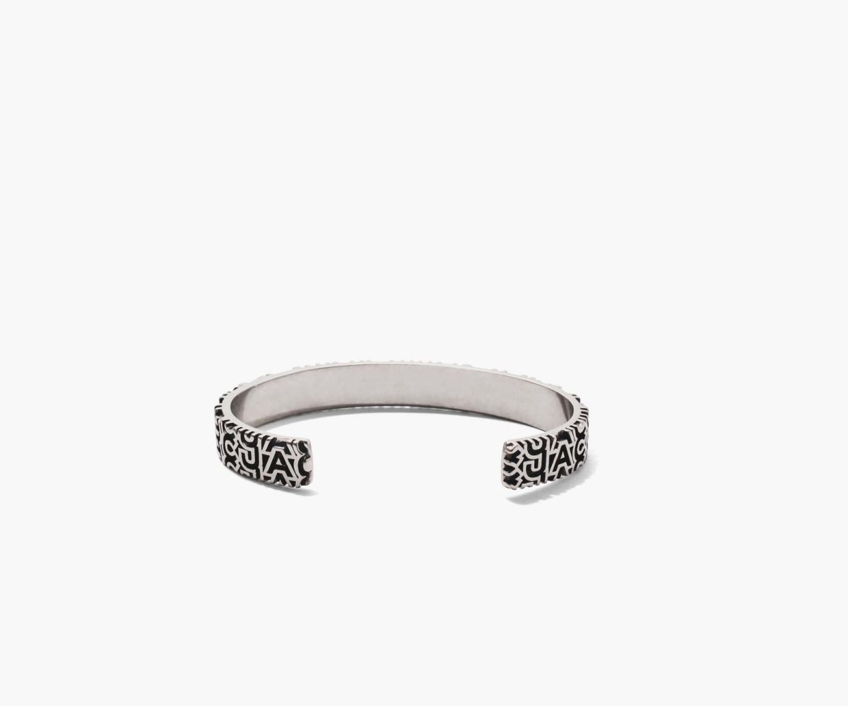 Marc Jacobs Monogram Engraved Bracelet Aged Silver | 6781DSPLJ