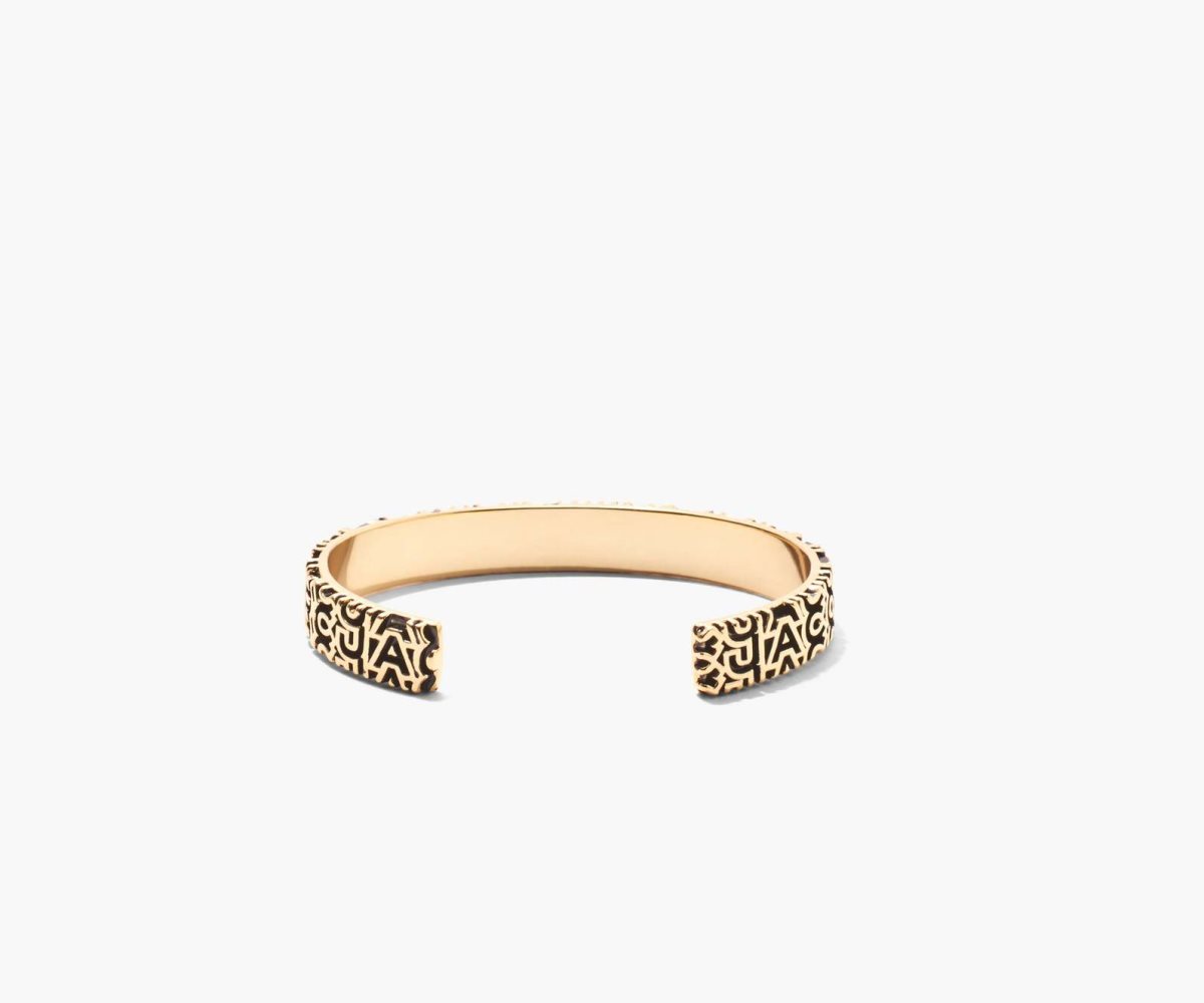 Marc Jacobs Monogram Engraved Bracelet Aged Gold | 8461SNYQE