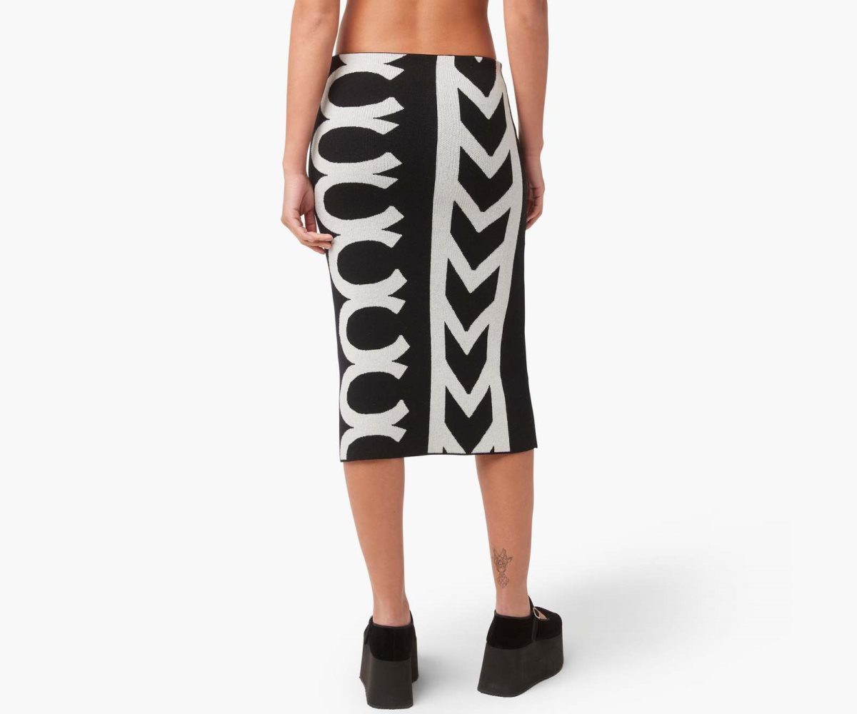 Marc Jacobs Monogram Knit Tube Skirt Black/Ivory | 3842ITPUR