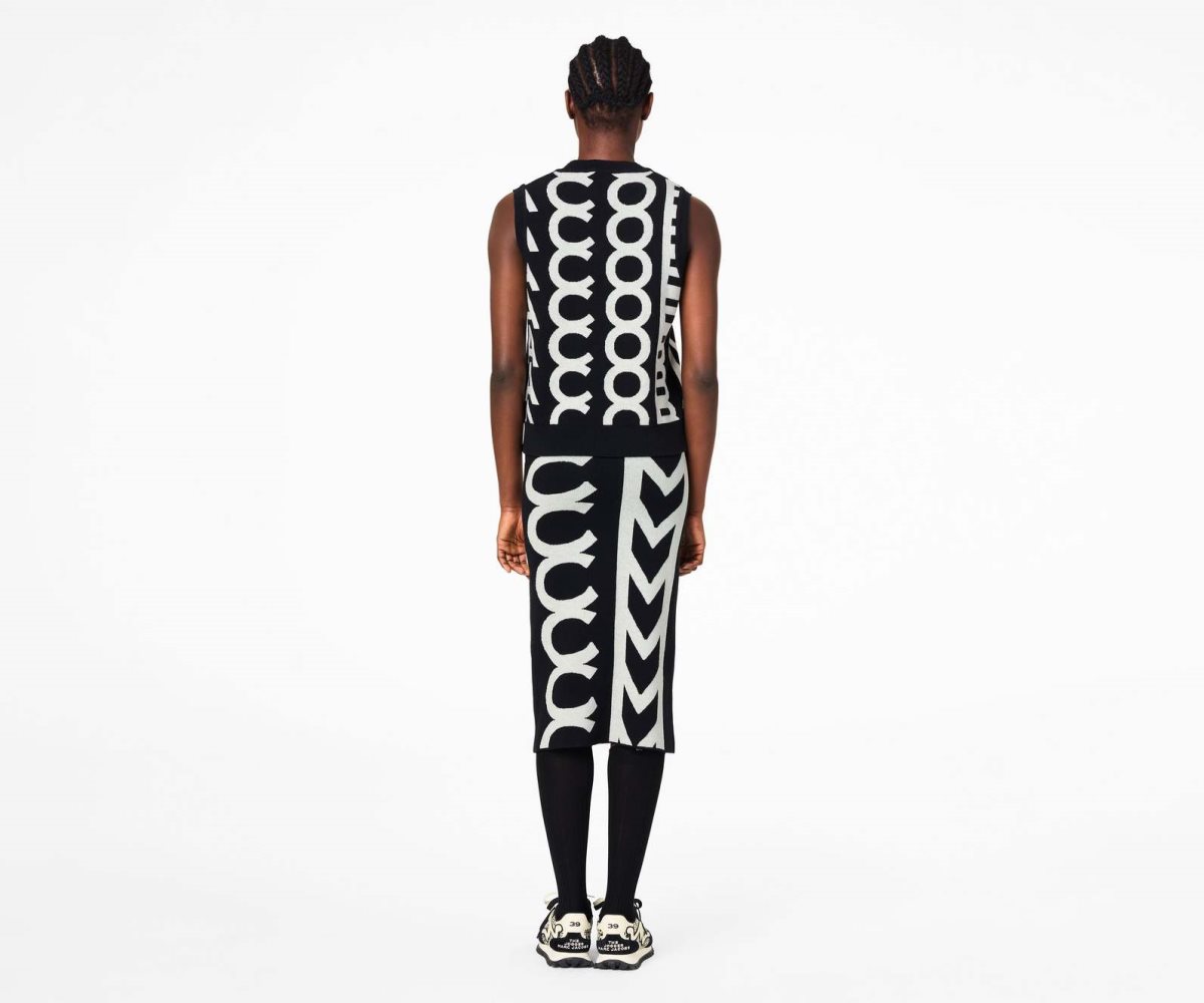 Marc Jacobs Monogram Knit Vest Black/Ivory | 5826IYPMH