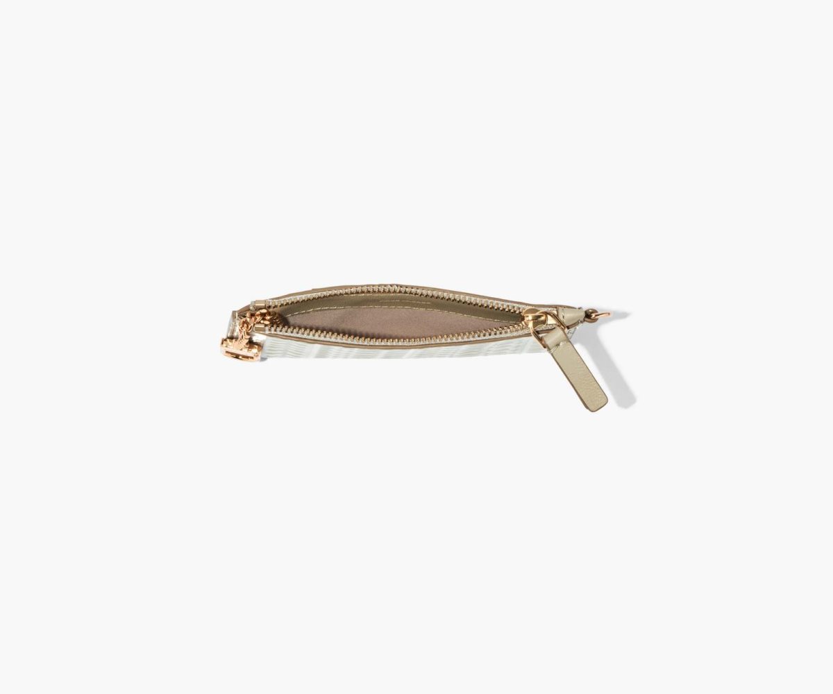 Marc Jacobs Monogram Leather Top Zip Wristlet Khaki | 9850WZXYI
