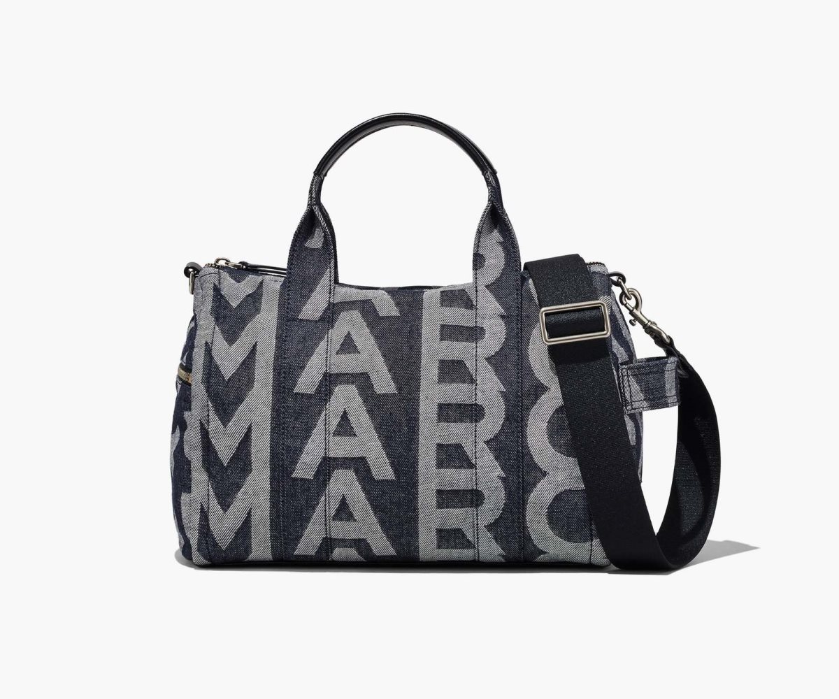 Marc Jacobs Monogram Medium Denim Duffle Bag Denim Blue | 2714TVKPE