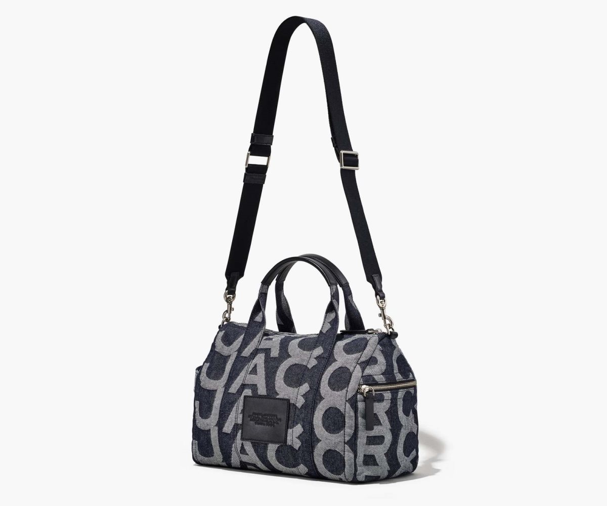 Marc Jacobs Monogram Medium Denim Duffle Bag Denim Blue | 2714TVKPE