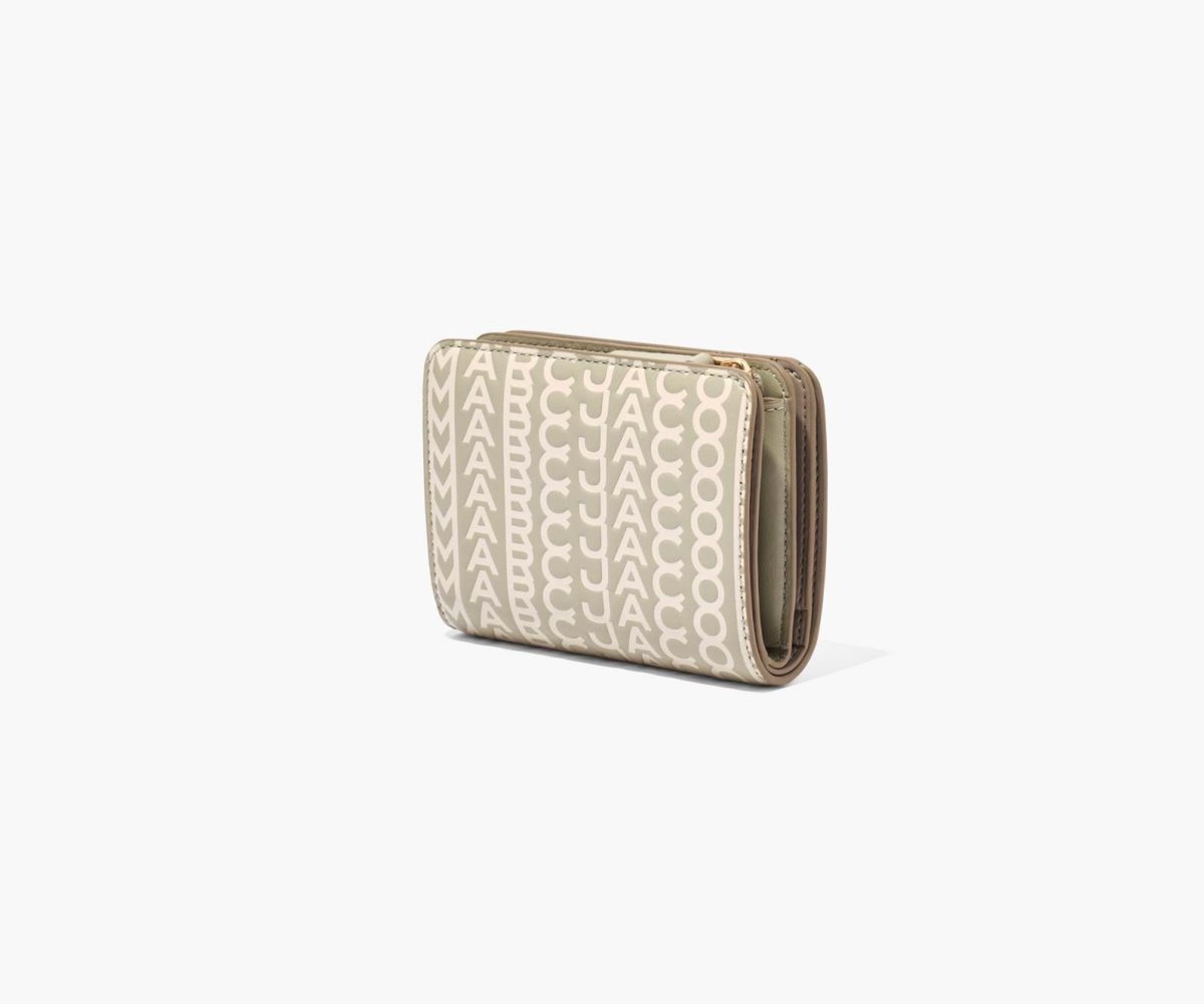 Marc Jacobs Monogram Mini Compact Wallet Khaki | 4317SILOP