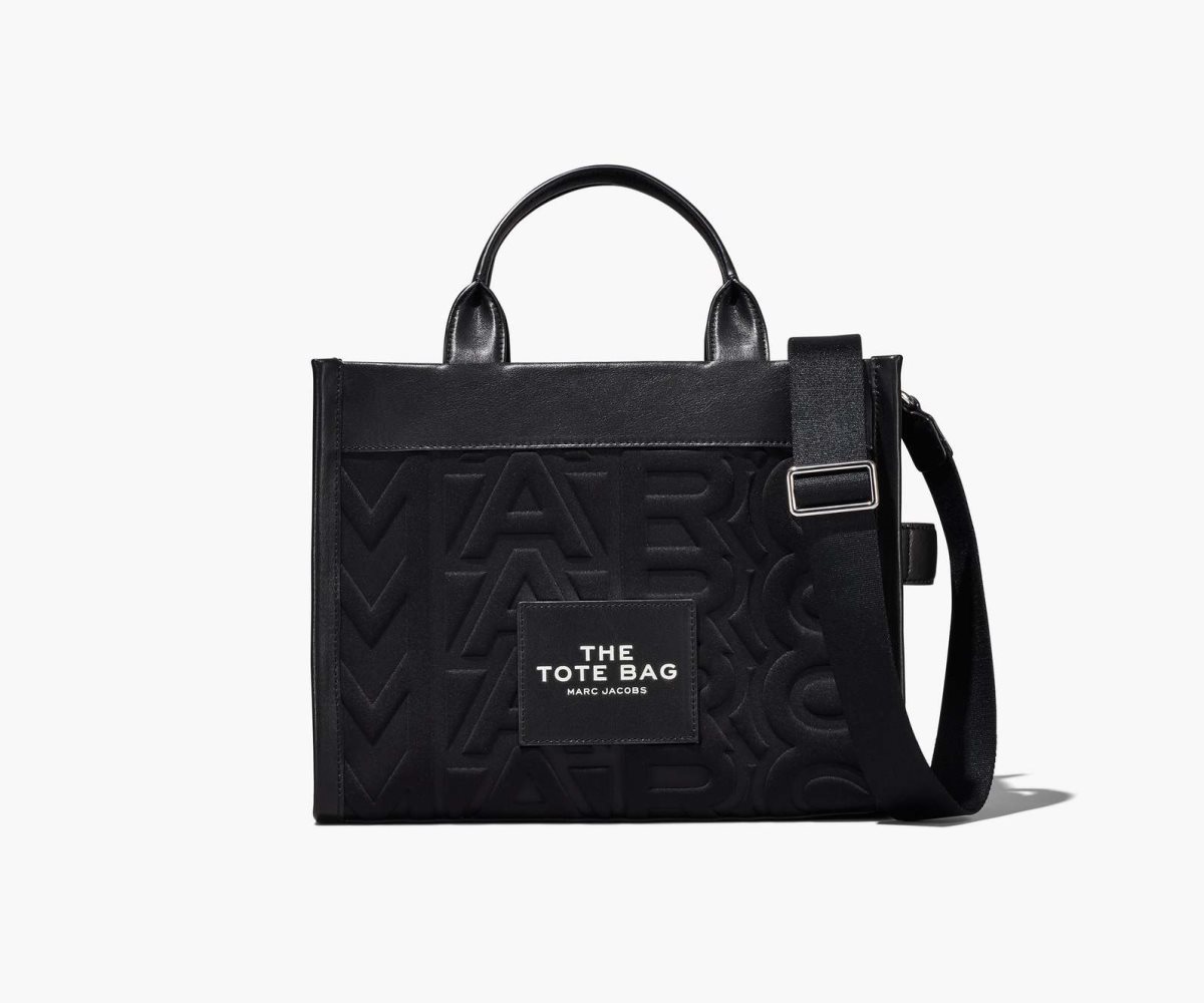 Marc Jacobs Monogram Neoprene Medium Tote Bag Black | 4792HMAQV