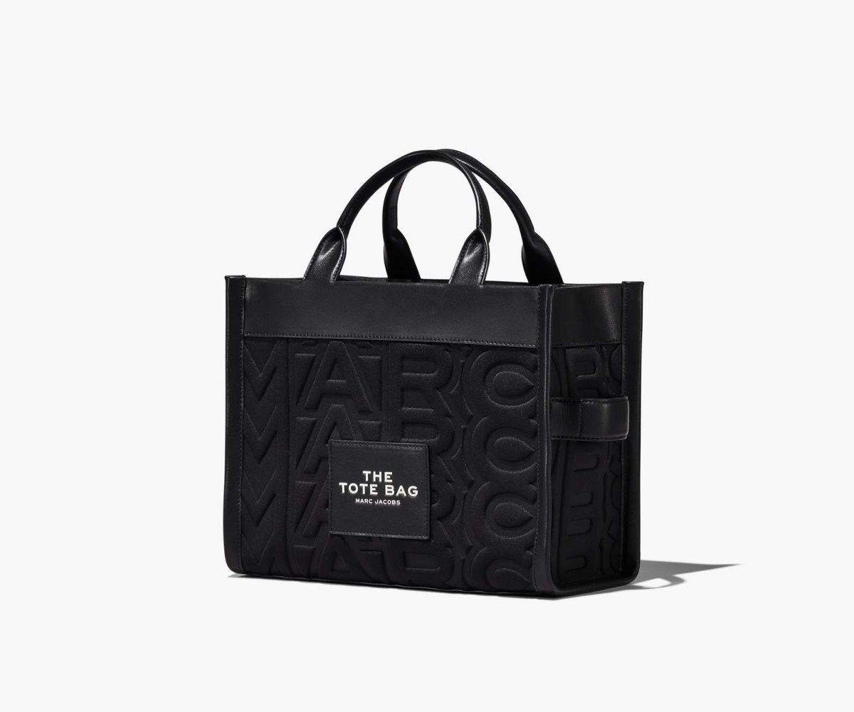 Marc Jacobs Monogram Neoprene Medium Tote Bag Black | 4792HMAQV