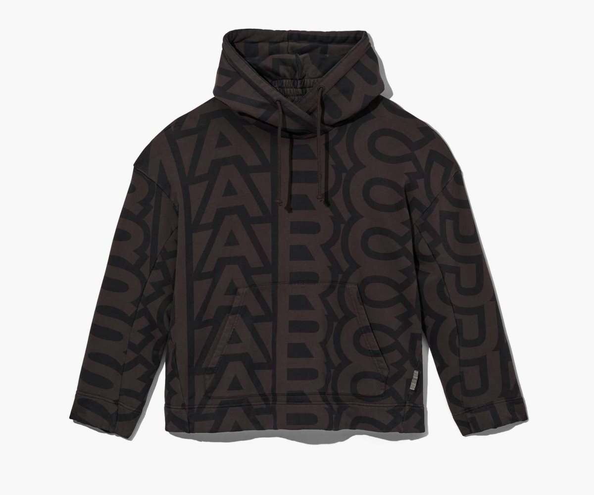 Marc Jacobs Monogram Oversized Hoodie Black/Charcoal | 6802ZJTWM