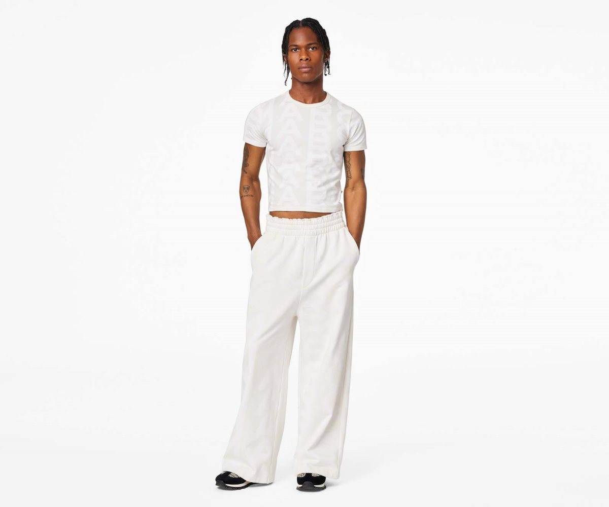 Marc Jacobs Monogram Oversized Sweatpants Eggshell/Optic White | 6328IKDHE