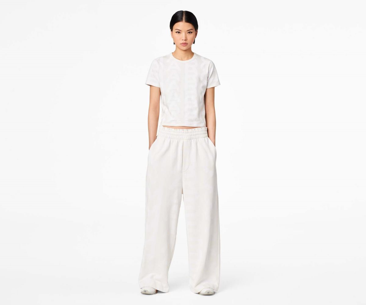 Marc Jacobs Monogram Oversized Sweatpants Eggshell/Optic White | 6328IKDHE