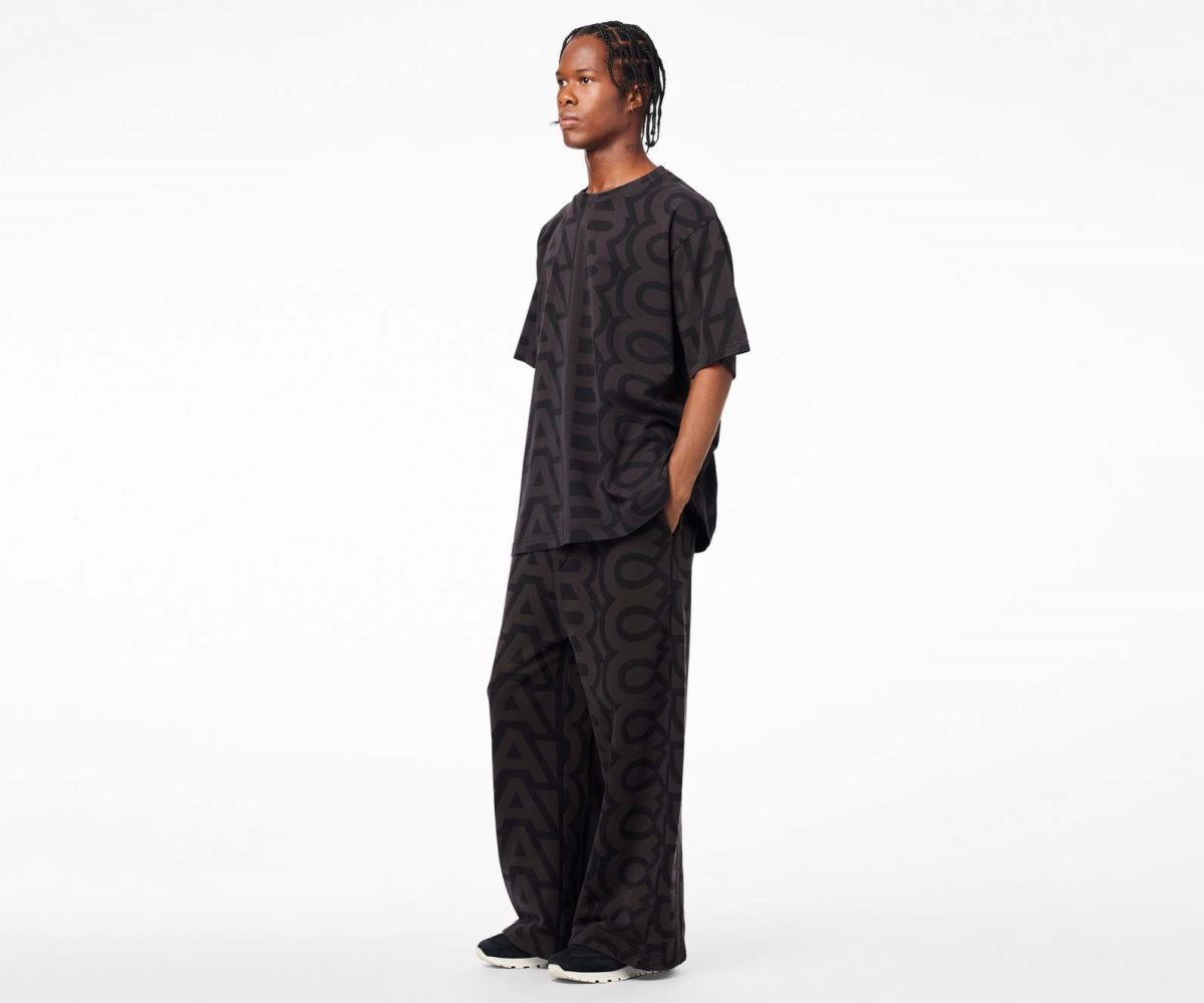 Marc Jacobs Monogram Oversized Sweatpants Black/Charcoal | 8496OIVAQ