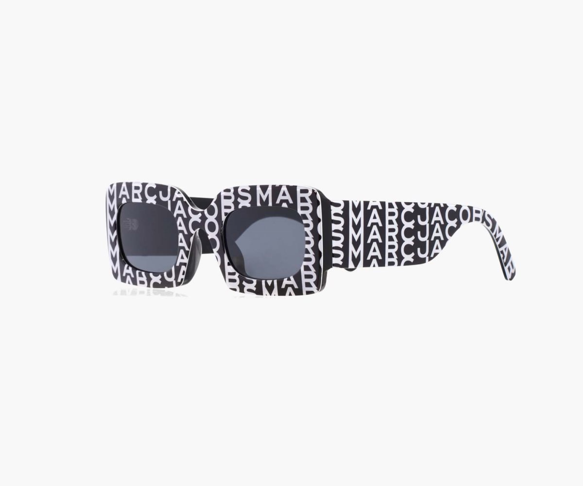 Marc Jacobs Monogram Rectangular Sunglasses Black/White | 6095HDNPB