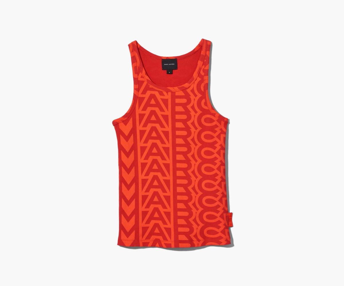 Marc Jacobs Monogram Rib Tank Electric Orange/True Red | 3954XNECP