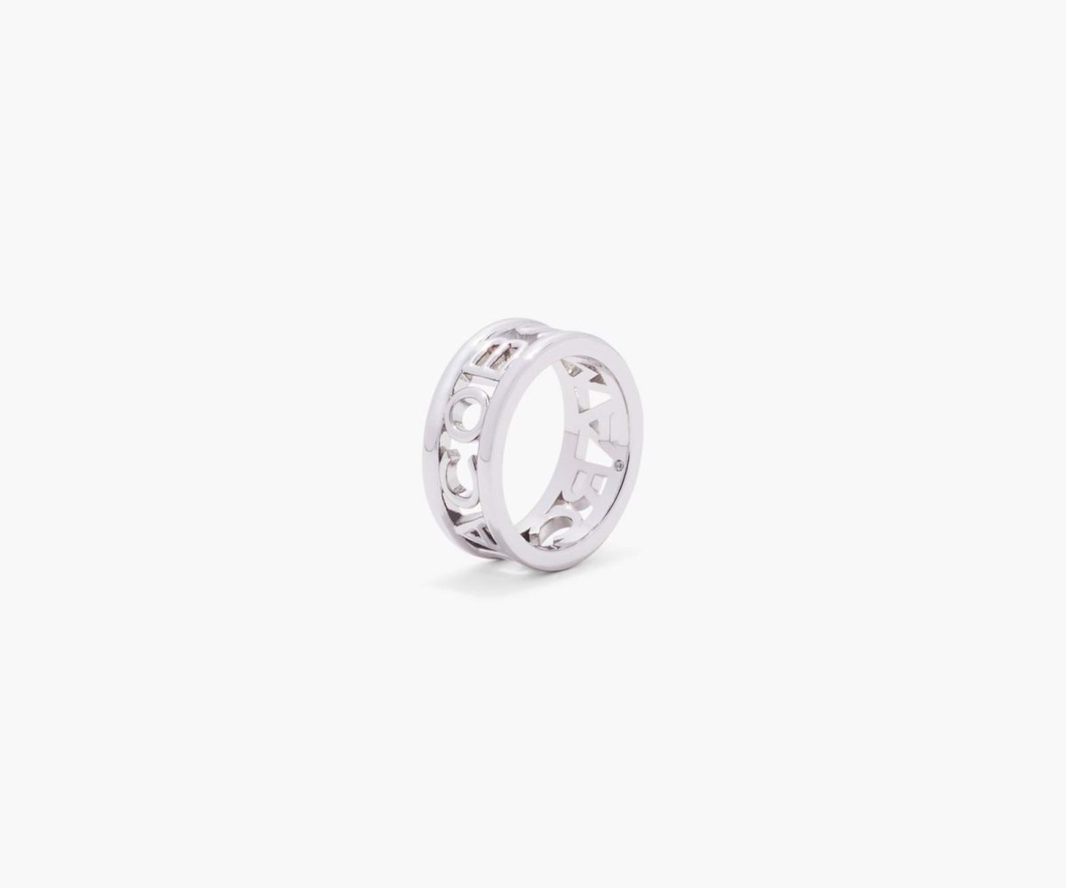 Marc Jacobs Monogram Ring Silver | 2539YZQNH