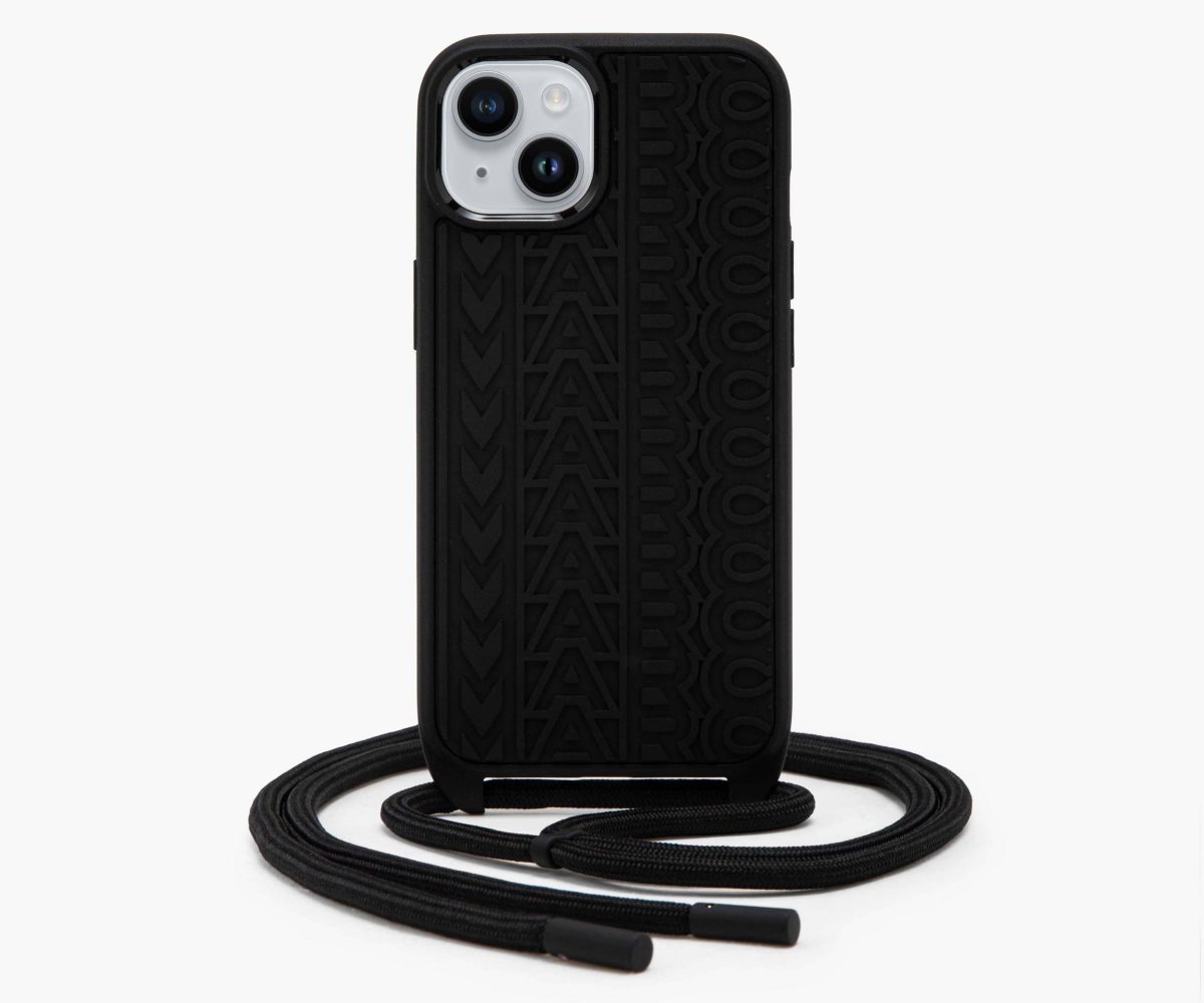 Marc Jacobs Monogram iPhone 14 Crossbody Case Black | 7298KNAMR