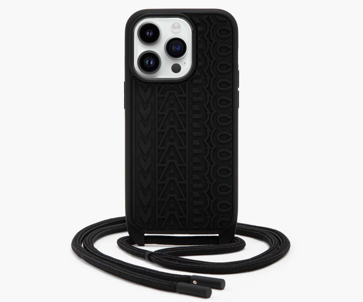 Marc Jacobs Monogram iPhone 14 Pro Crossbody Case Black | 0928UGRVS