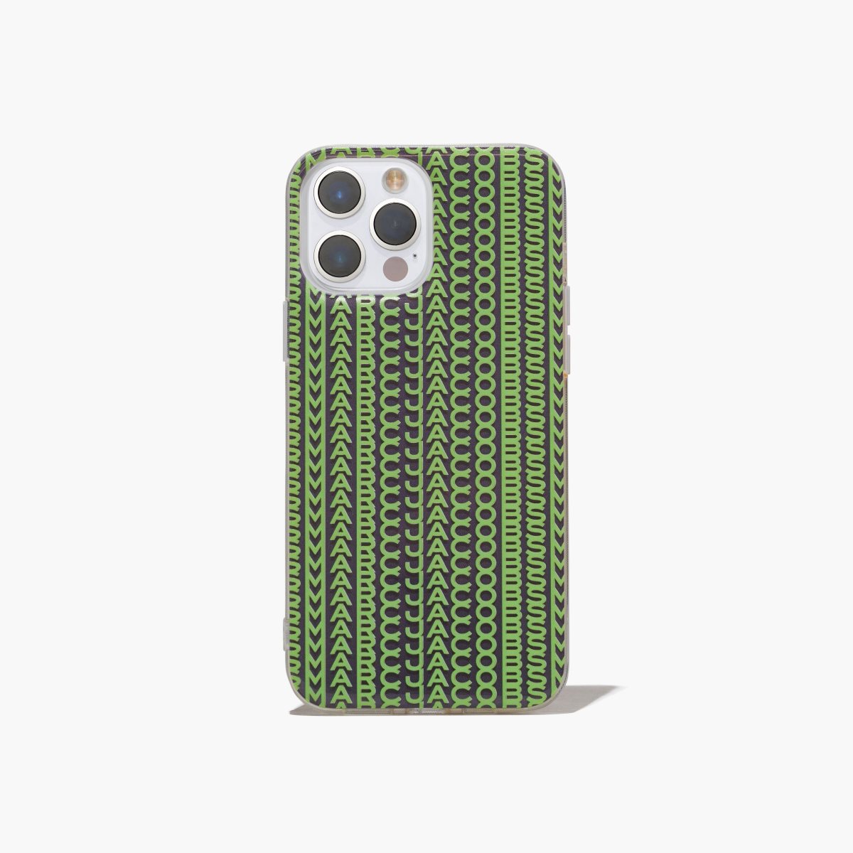 Marc Jacobs Monogram iPhone Case 14 Pro Grey/Fluro Green | 4861EDXNT