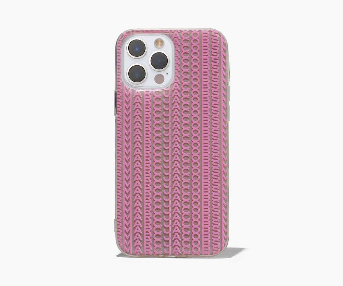 Marc Jacobs Monogram iPhone Case 14 Pro Taupe/Pink | 7615UMVRG