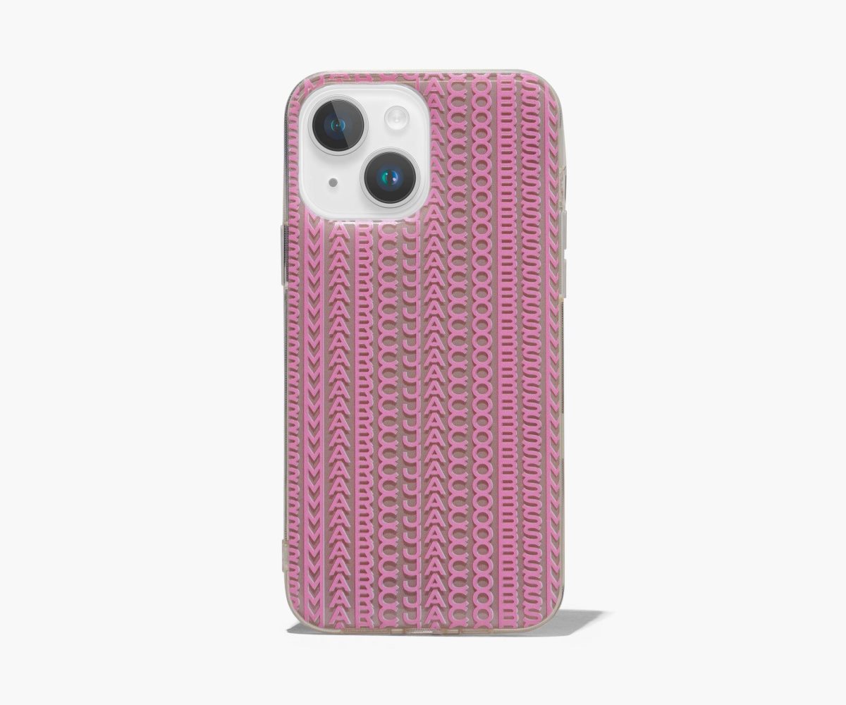 Marc Jacobs Monogram iPhone Case 14 Taupe/Pink | 4378DECVI