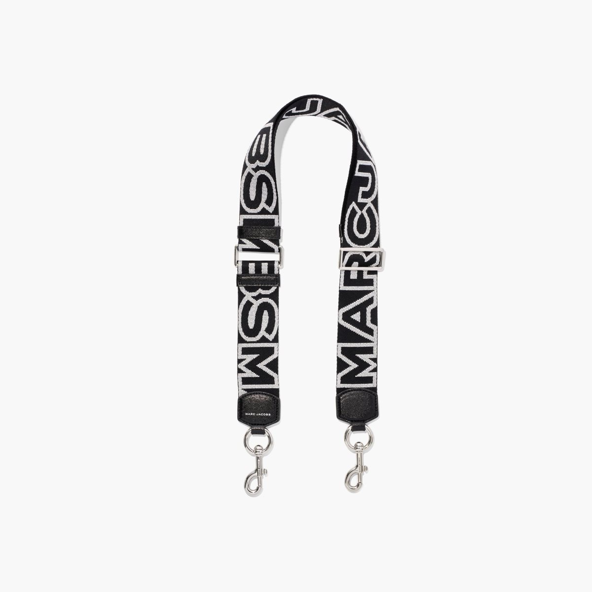 Marc Jacobs Outline Logo Webbing Strap Black/Silver | 0732FVWYL