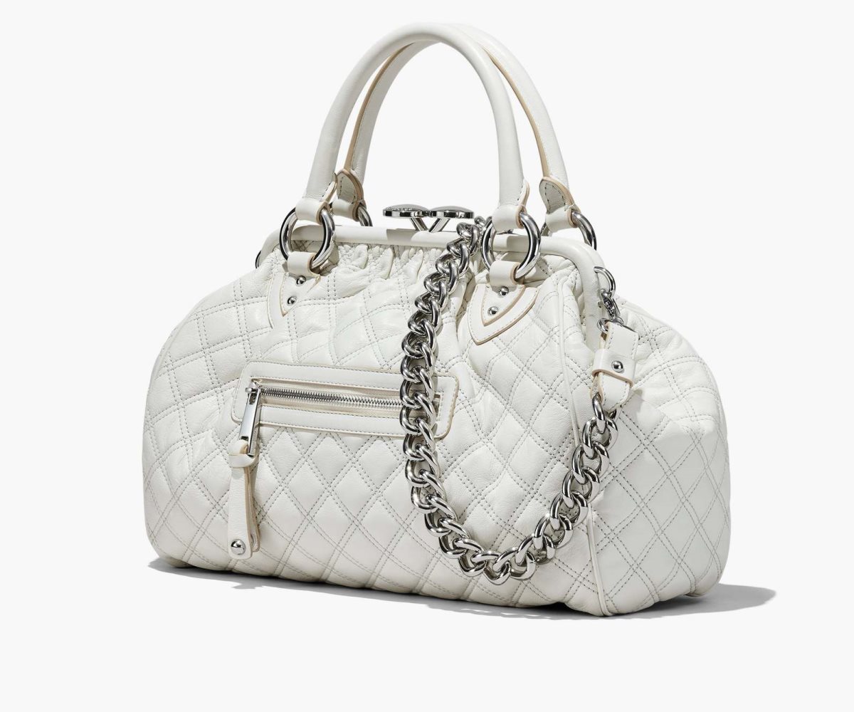 Marc Jacobs Re-Edition Quilted Leather Stam Bag Cloud White | 3165TMDFA