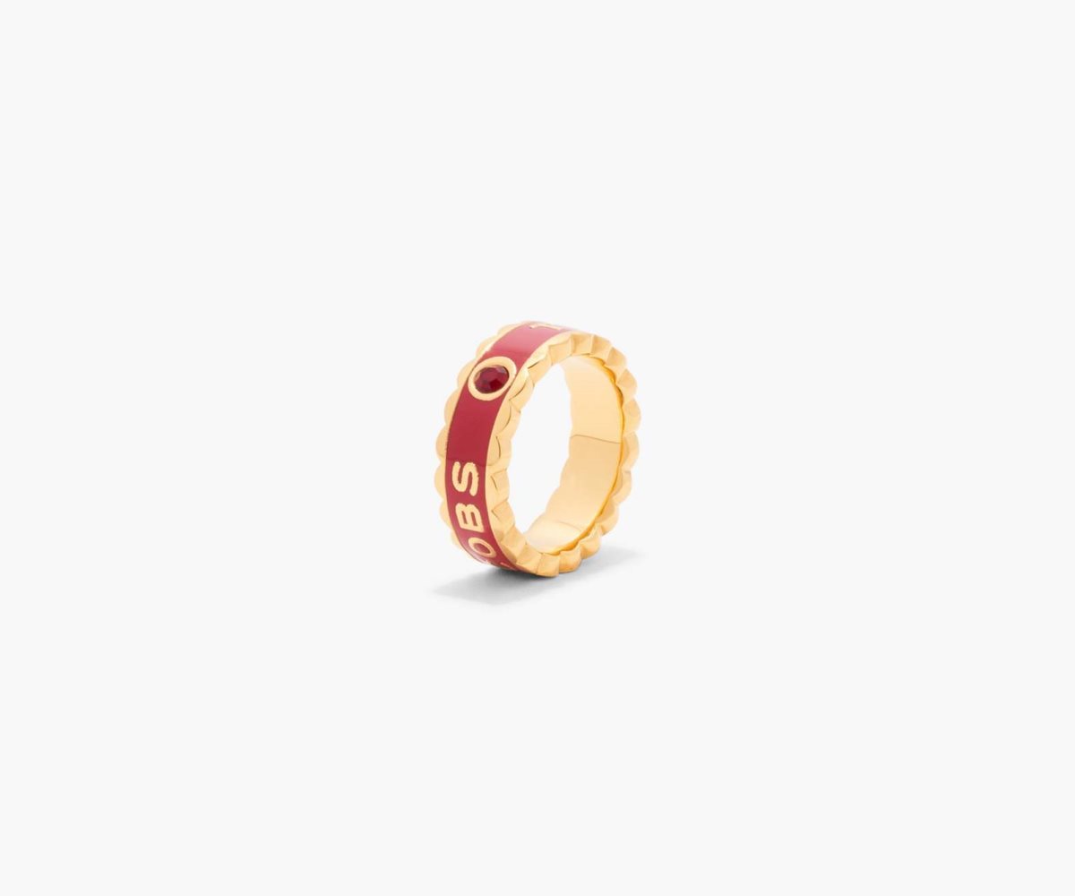 Marc Jacobs Scallop Medallion Ring True Red/Gold | 8043MDSOF
