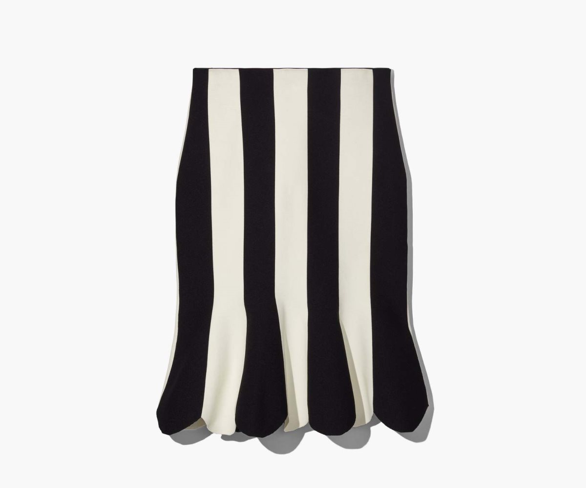 Marc Jacobs Scuba Stripe Skirt Black/Ivory | 7109YLFXB