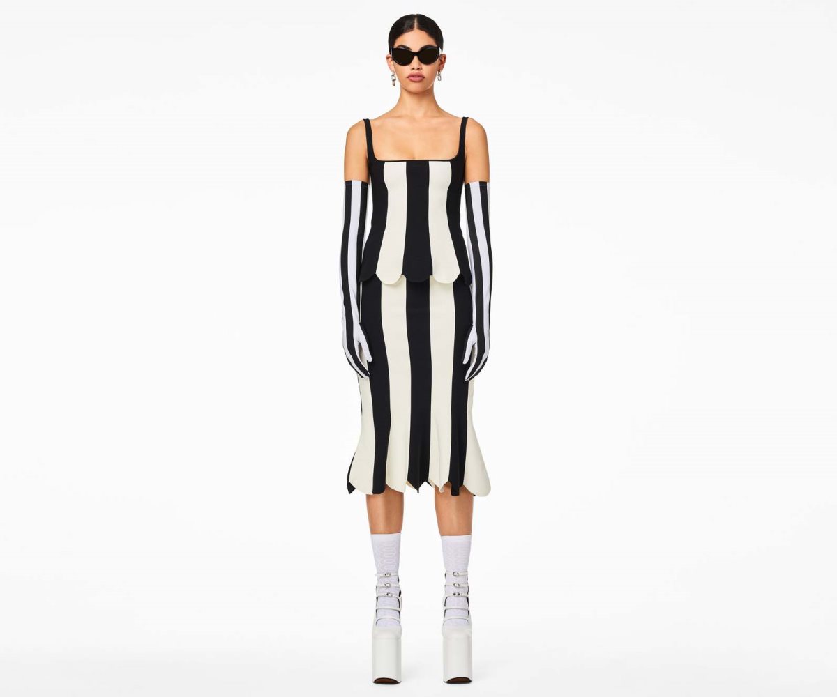 Marc Jacobs Scuba Stripe Top Black/Ivory | 6935IDREH