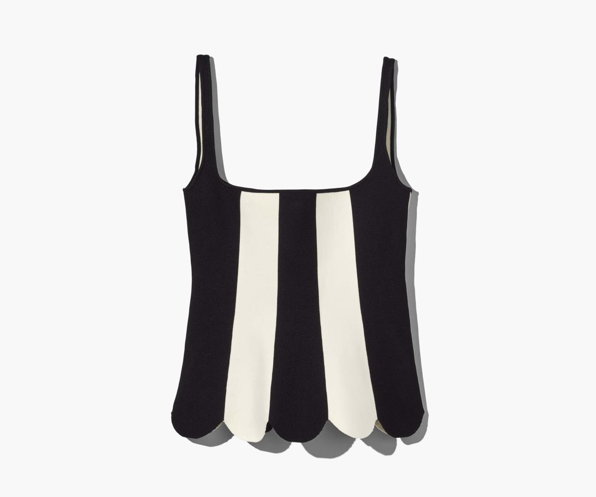 Marc Jacobs Scuba Stripe Top Black/Ivory | 6935IDREH
