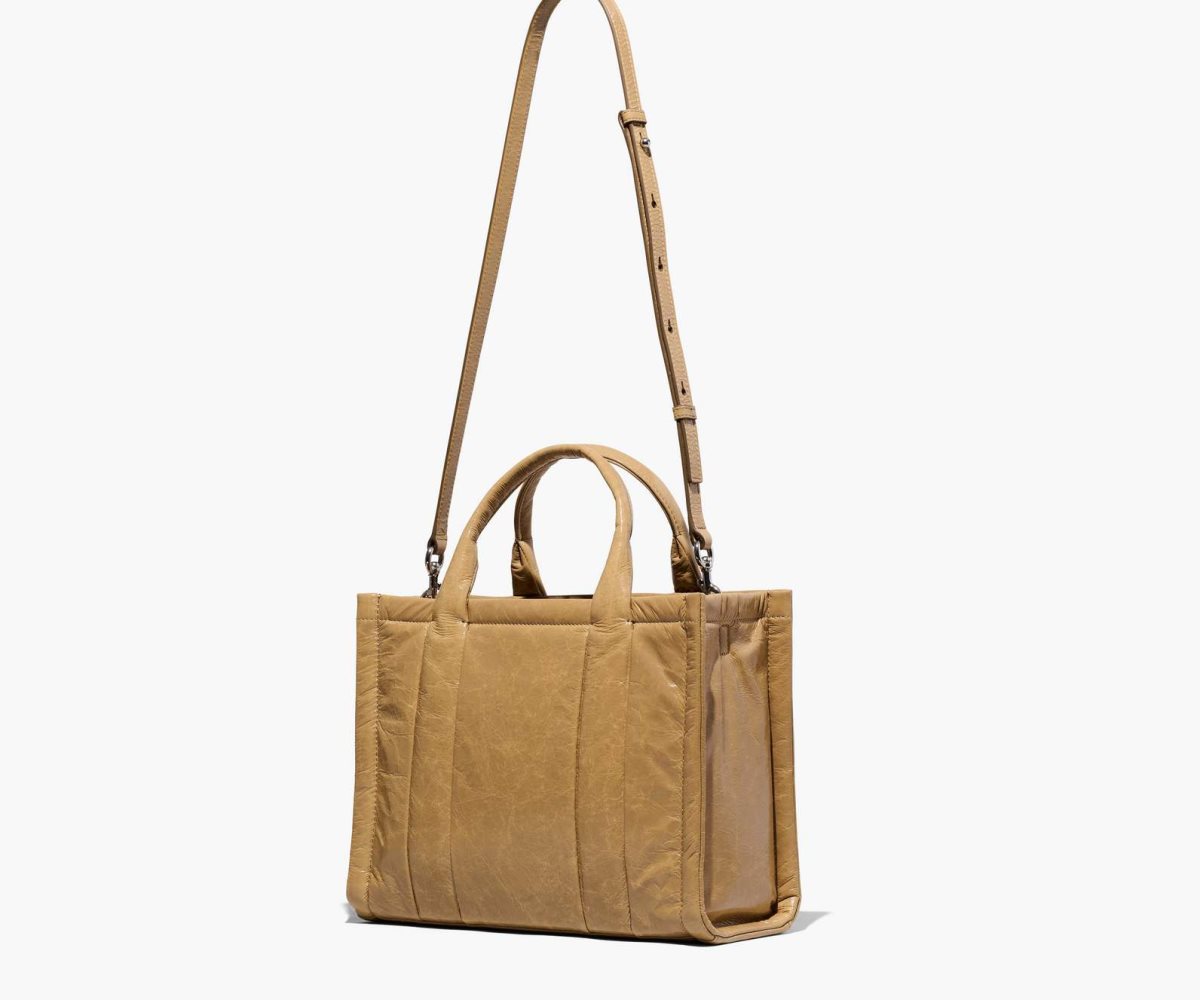 Marc Jacobs Shiny Crinkle Medium Tote Bag Light Brown | 4563JPDLA