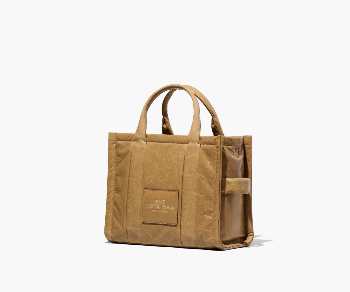 Marc Jacobs Shiny Crinkle Medium Tote Bag Light Brown | 4563JPDLA