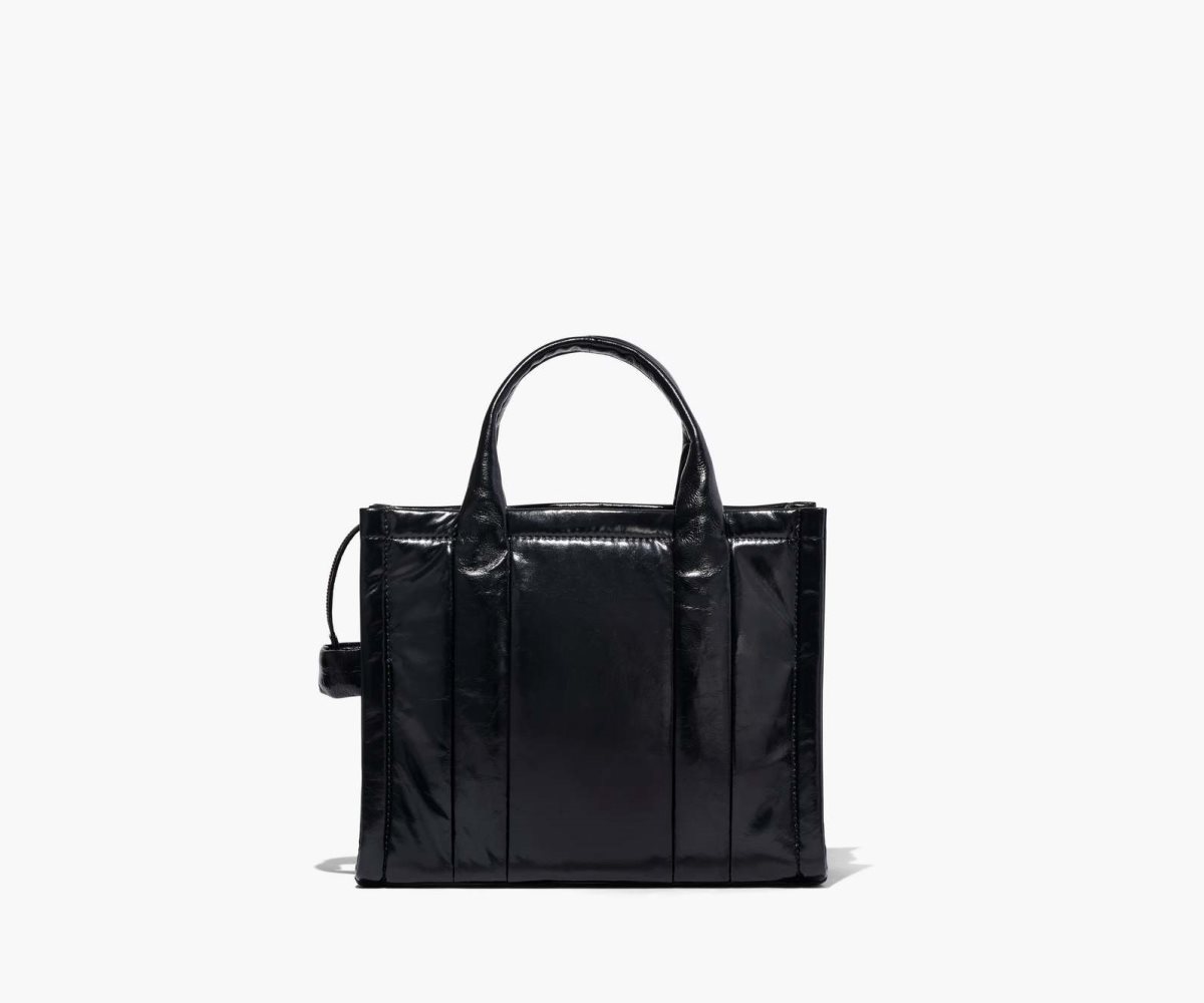 Marc Jacobs Shiny Crinkle Medium Tote Bag Black | 9752UBIWH